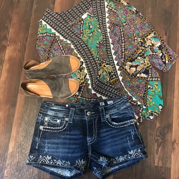 Miss Me Pants - Miss Me signature shorts! Aztec embroidered!